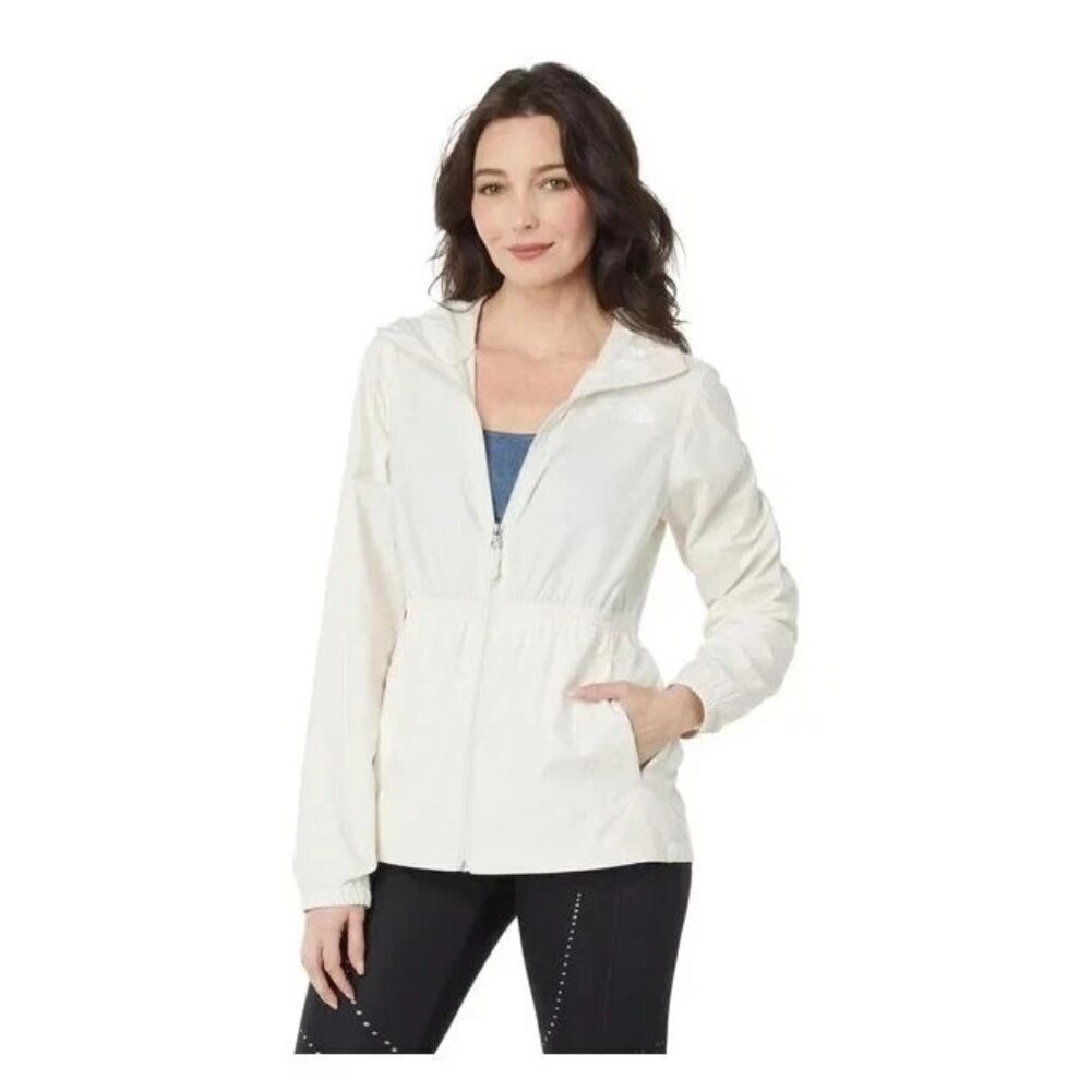 The North Face Cyclone Hoodie White Windbreaker Full Zip Jacket Women's L NWT